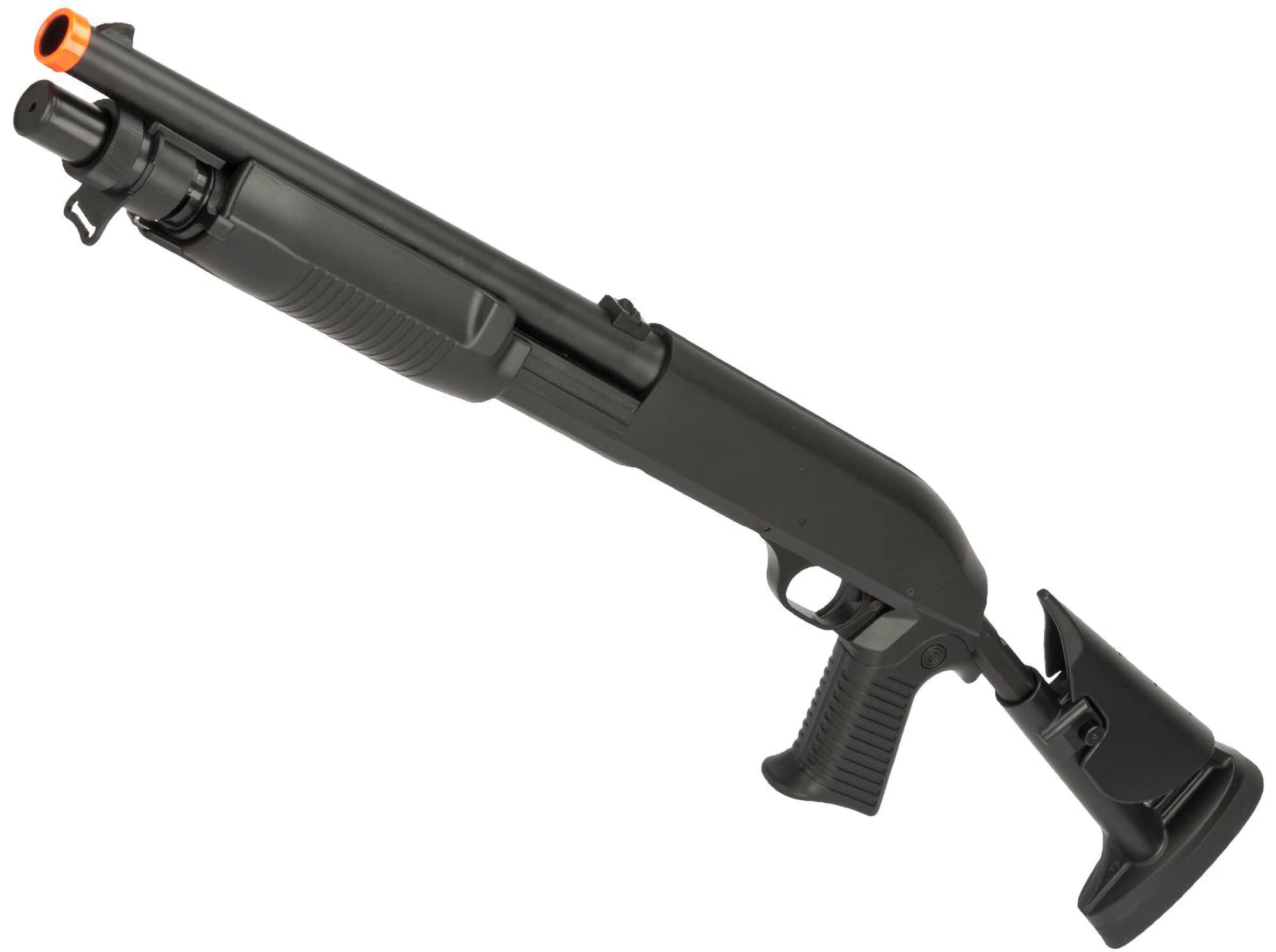 Evike Airsoft - CYMA Sport M3 3-Round Burst Multi-Airsoft Shotshell Loading Airsoft Shotgun (Model: Retractable Stock CQB)