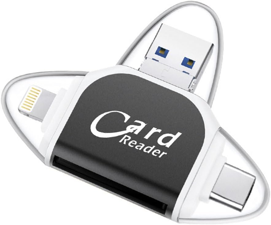 LOYALTY-SECU4 in 1 SD Card Reader - High-Speed Transmission, Versatile Compatibility, and Simultaneous 4-Card Operation (Black), LY-CR-04