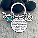 Sweet 16 Keychain with Initial Letter and Birthstone – Inspirational Quote “Behind You All Your Memories” – Heart Charm Birthday Gift for Teen Girls, Daughter or Granddaughter