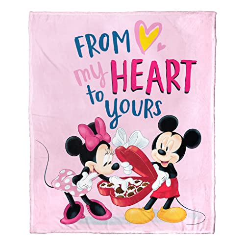 Northwest Mickey Mouse Silk Touch Throw Blanket, 50" x 60", My Heart to Yours