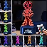 Get Trend Disney Spiderman Veilleuse LED, Lampe USB Pile, 16 Couleurs & 4 Modes, Table de Chevet et Bureau Lampe avec Luminosité Réglable (Multi Spidey)