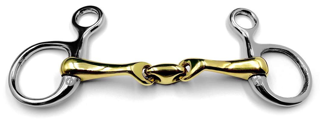 OTTE Baucher Hanging Cheek Snaffle German Silver Lozenge Curved Mouthpiece Horse Bit (4.5")