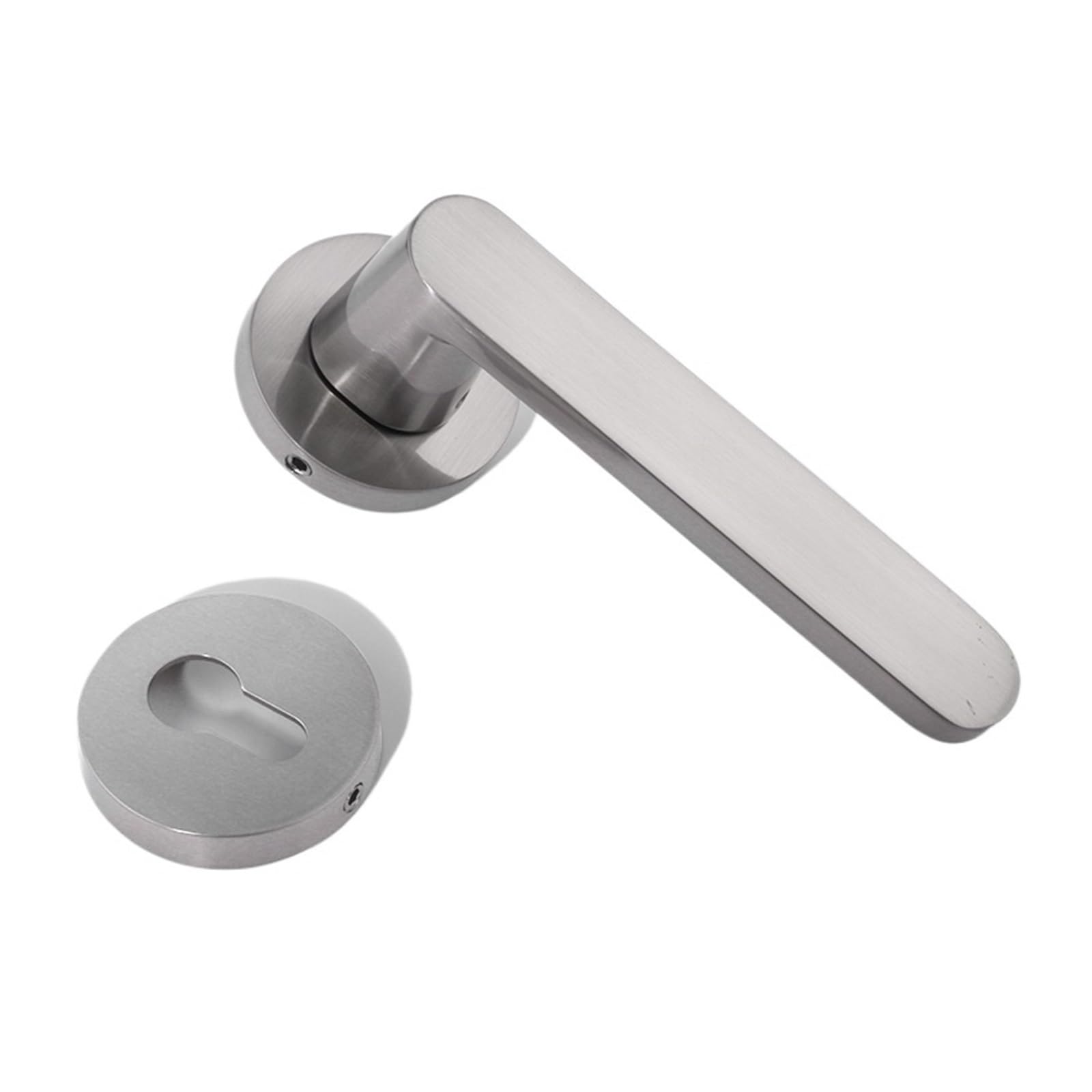 nxjaSDH Lock and Handle Sets, Zinc Alloy Indoor Silent Door Handle Lock Bedroom Wooden Home Room Split(Brushed Nickel)