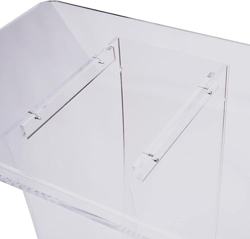 Miniatura 9 de LOYALHEARTDY Soporte de podio acrílico, podio portátil de acrílico para púlpito de la conferencia para la iglesia transparente de la escuela de la