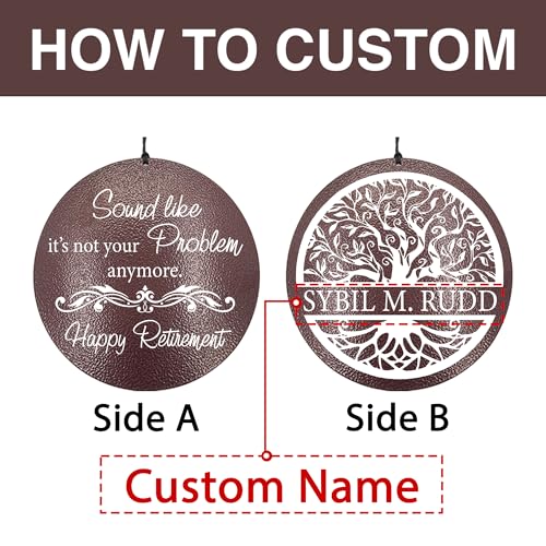 Image of ASTARIN Custom Retirement 36 inch Wind Chimes for Women Man 2024, Happy Retirement Gift Going Away Farewell Gifts for Teacher Coworkers Mom Dad Nurse Boss, Personalized Wind Chime Retiree Gift Ideas