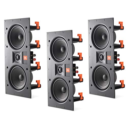 JBL LAE5I Dual 5-1/4” 2-Way in-Wall LCR Speakers Frameless with White Magnetic Grille