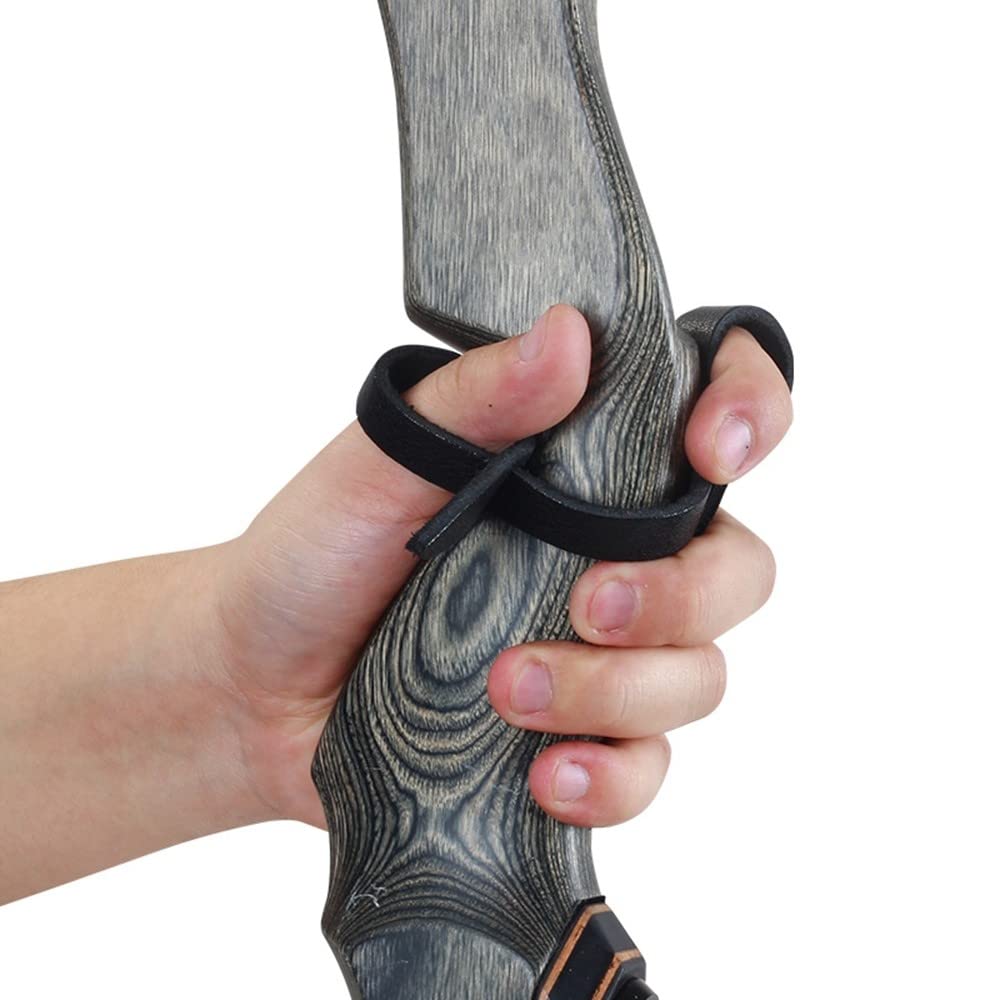 DONGKER Sangle de doigt de tir à l'arc - En cuir - Pour arcs recourbés - Accessoire d'arc long