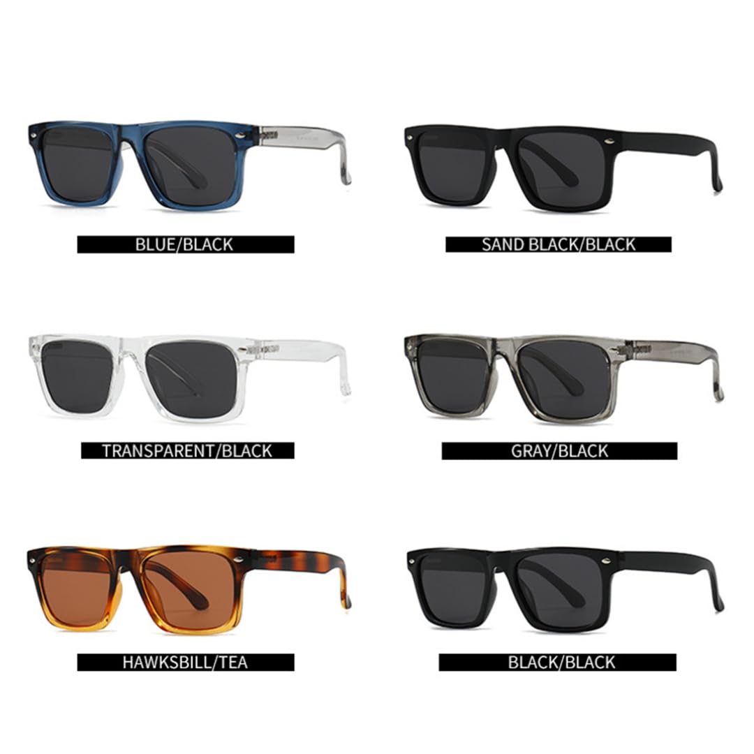 Gafas de sol polarizadas con montura de calidad para hombre y mujer, protección UV400, color negro y gris, estilo clásico unisex.