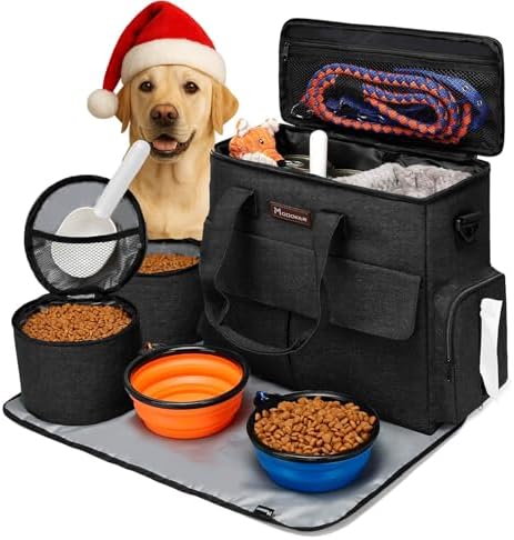 Dog Travel Bag by Modoker - Dog Travel Kit for a Weekend Away Set...