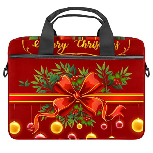 Sacoche ordinateur 13 pouces antichoc à bandoulière motif Noël rouge