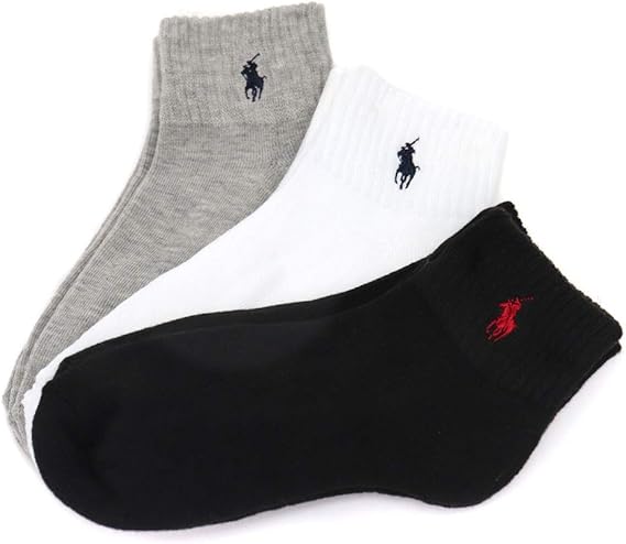 Amazon ポロ ラルフローレン Polo Ralph Lauren ボーイズ ショートソックス 6足セット メンズ レディース キッズ 靴下 ポニー くるぶし ショート丈 Assorted 22 0cm 25 0cm相当 並行輸入品 靴下 通販