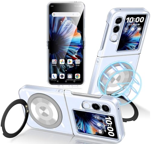 ZTE nubia Flip 2 5G �P�[�X �N���A MagSafe�Ή� �����O�t�� �X�^���h�@�\ ZTE Nubia Flip 2 5G �J�o�[ �X�}�z�P�[�X PC �ϏՌ� ���C�A���X�[�d�Ή� �y�� ���^�y�����z