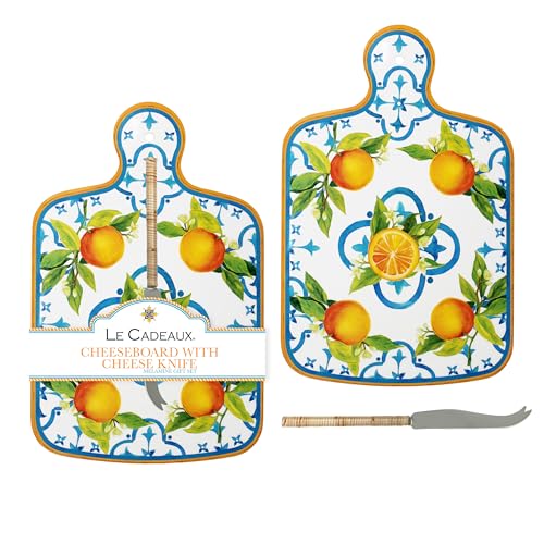 Le Cadeaux Luxury Melamine Cheese Board with Cheese Knife Gift Set, Valencia