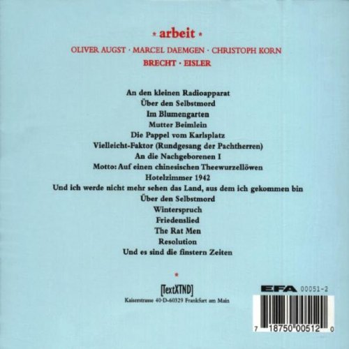 Arbeit (Texte Von Brecht & EIS