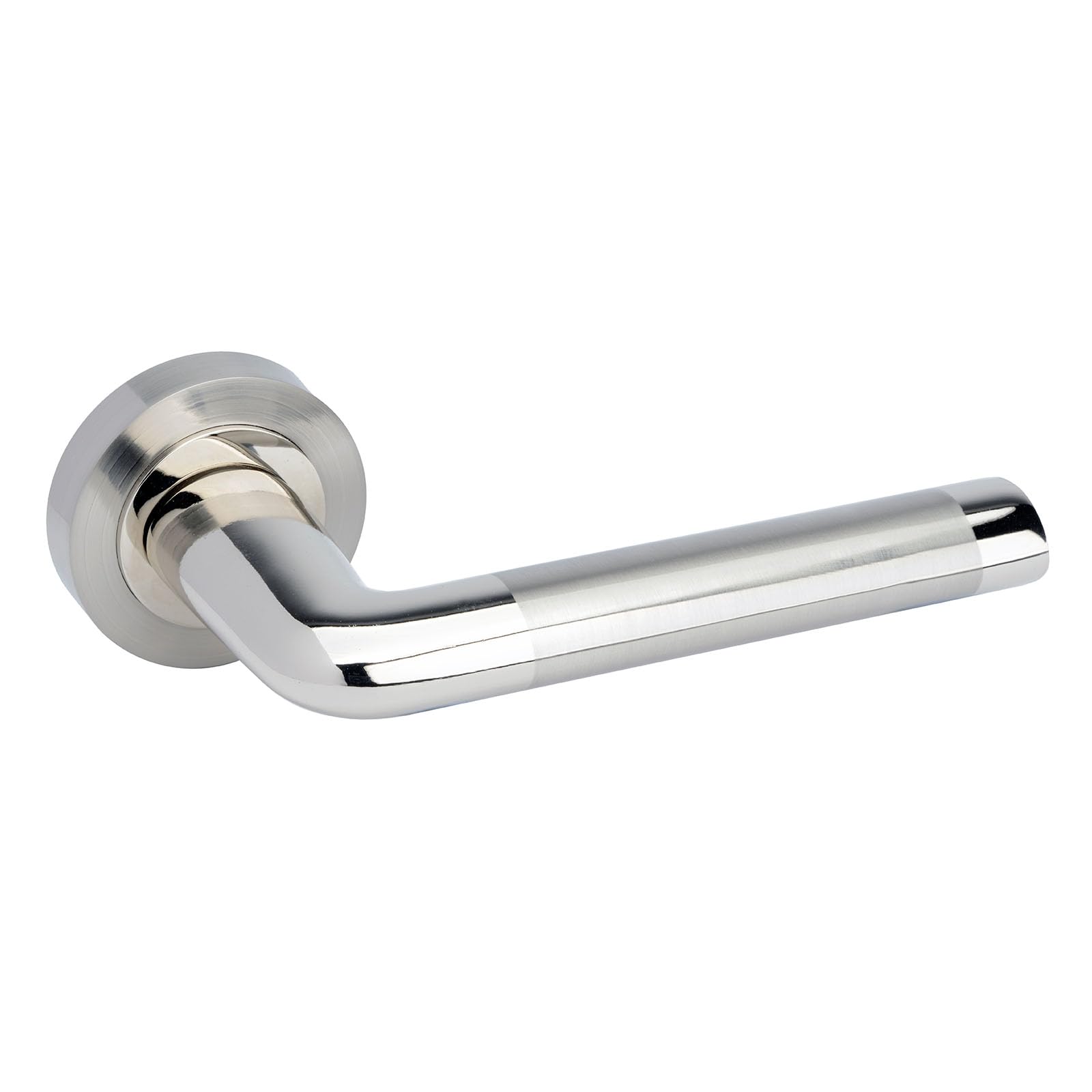 Chrome Interior Door Handles with Straight Oval Levers on Rose H750026D