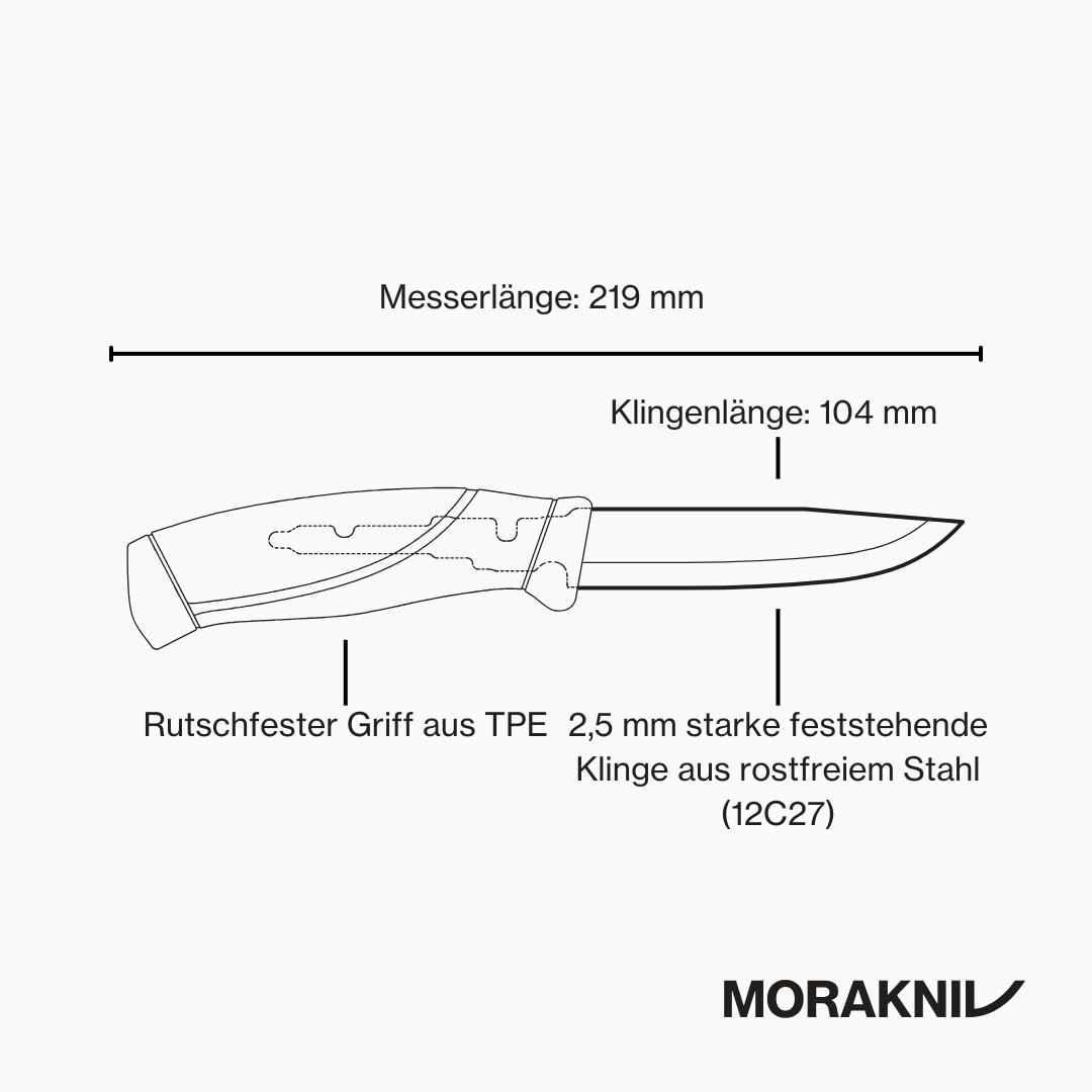 Morakniv Outdoor Messer mit Scheide - Mora Companion S - 2-Pack - Jagdmesser Feststehende Klinge aus Edelstahl - 2,5 mm - Hergestellt in Schweden - Survival Messer für Camping & Jagd