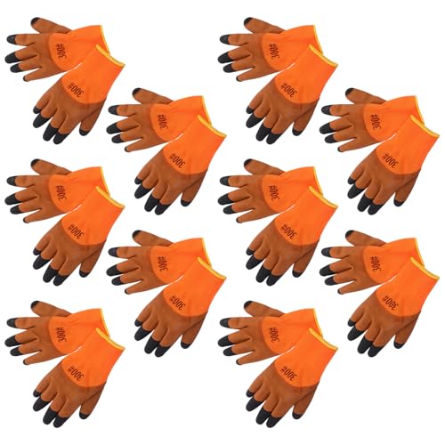 OUNONA 10 Pares Guantes de protección de trabajo cálido guantes termicos Orange