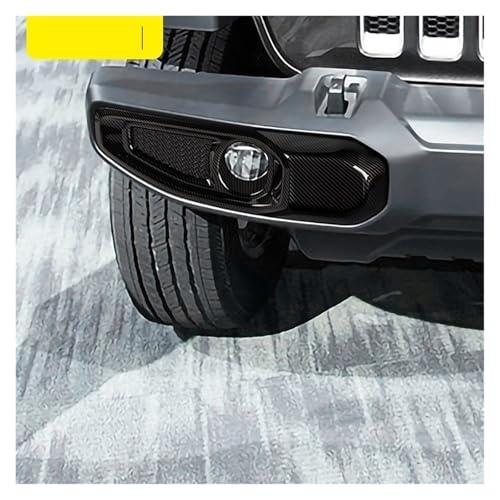 Pegatinas decorativas acabado fibra de carbono para faros antiniebla de Jeep Gladiator JT 6
