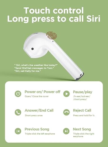 JOYROOM JR-T03S TWS Semi In-Ear Earphones Wireless Earbuds And Equipped With Anti-Fingerprint Silicon Case With Power Box Standard Version - White