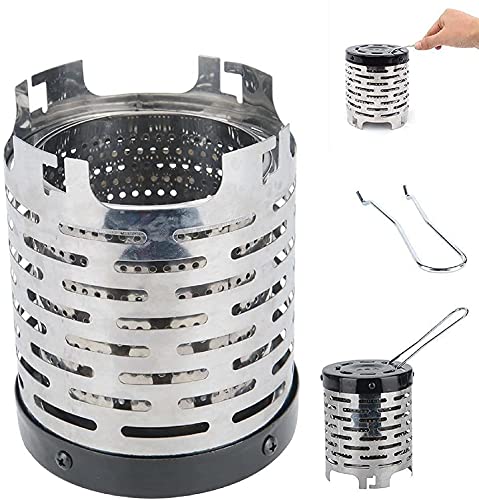 Estufa de Parrilla para Camping,Mini Cubierta de Estufa de calefacción portátil para Acampar al Aire Libre Senderismo Viajar Carpa de Barbacoa Herramienta de Cubierta de calefacción (A) Cover