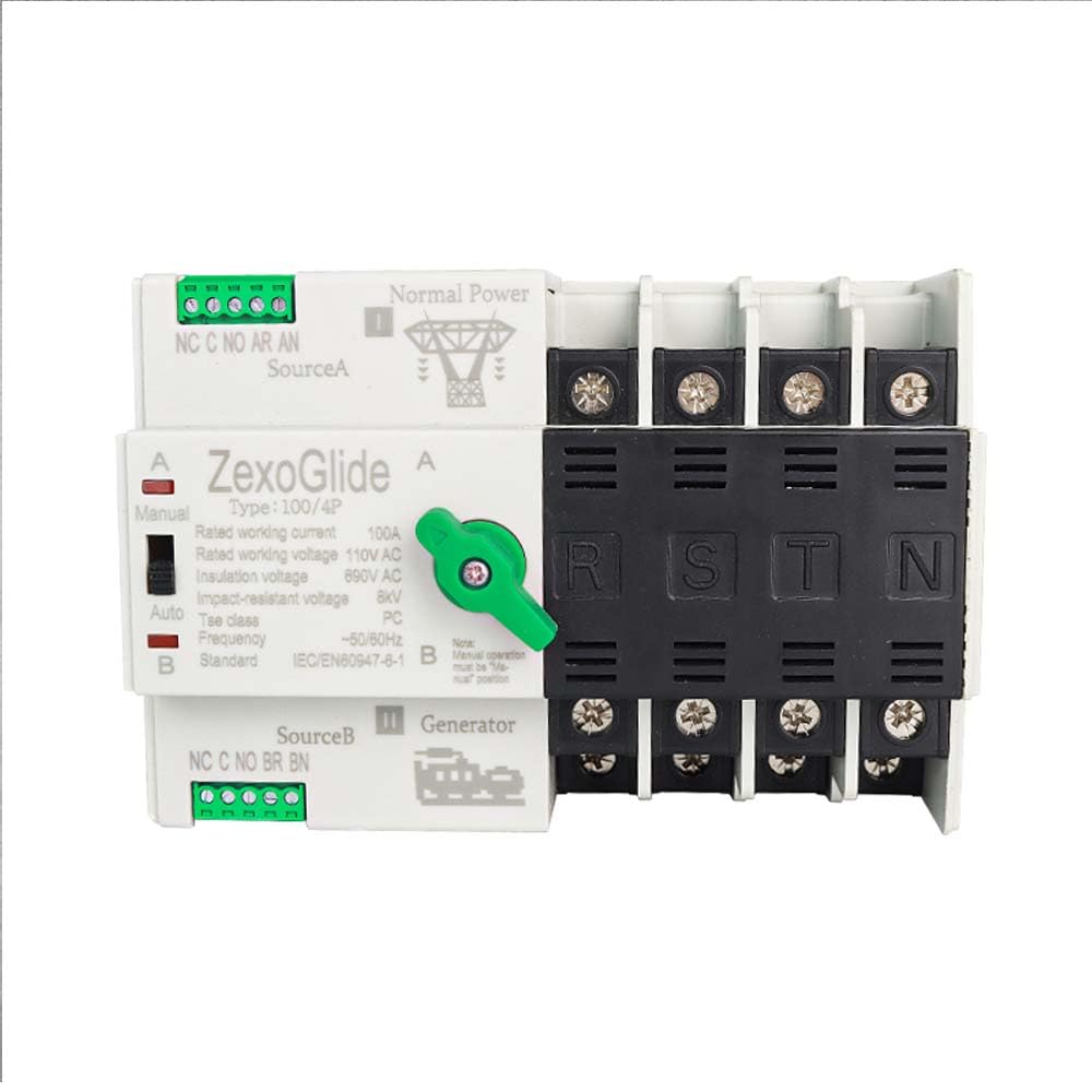 Dual Power Automatic Transfer Switch, Din Rail Mounted Power Transfer Switch (3P 110V)