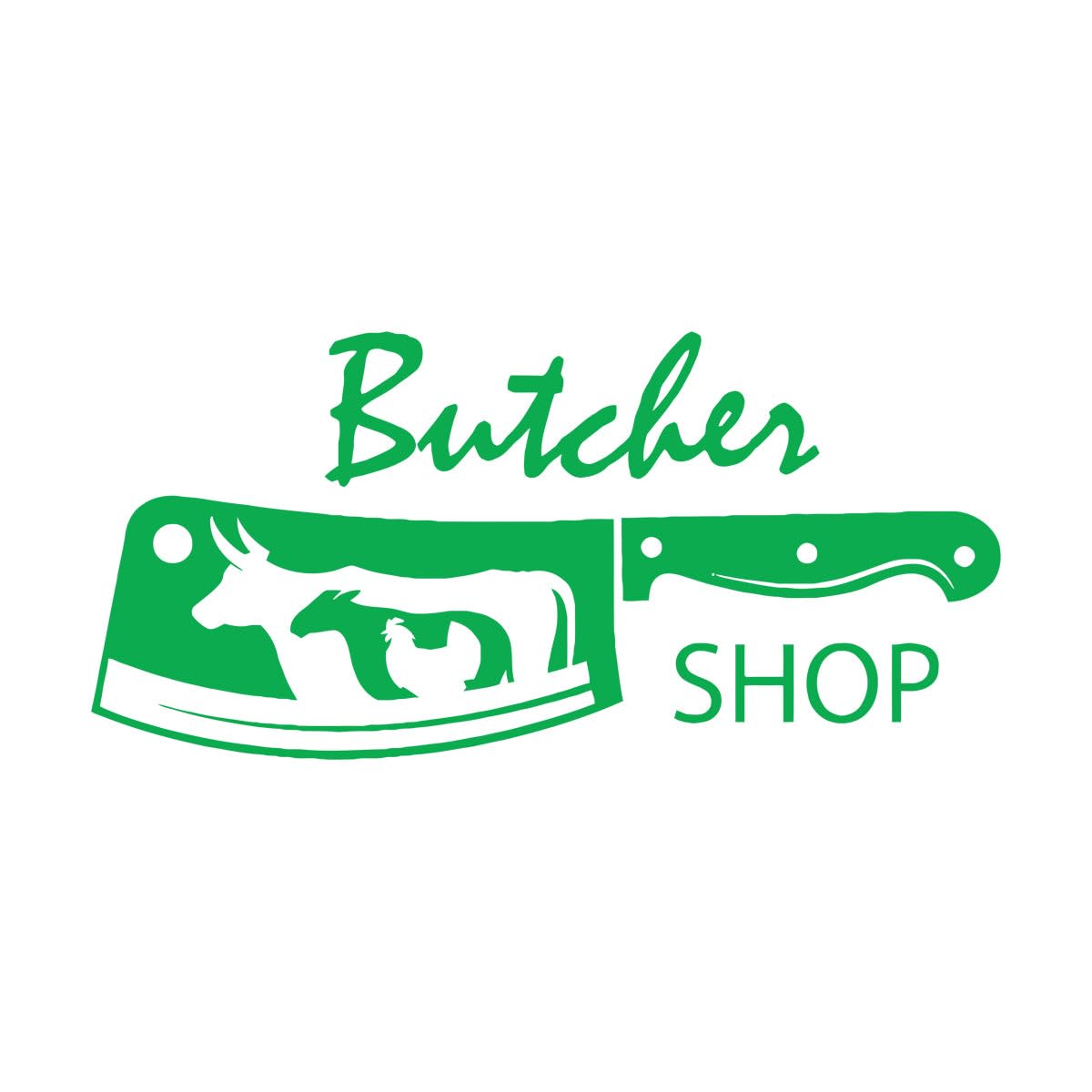 Butcher Shop Vinyl Wall Decal Knife Bull Chicken Sheep Meat Wall Stickers Decor Kitchen North America Home Decoration Art Small - 27x57cm — image 1