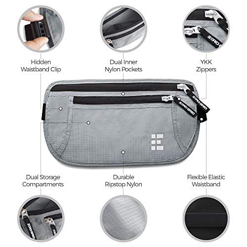 money belt for secure travel - rfid blocking slim passport holder - hidden waist pouch for cash credit cards documents - concealable under clothes water-resistant slim fanny pack for men and women