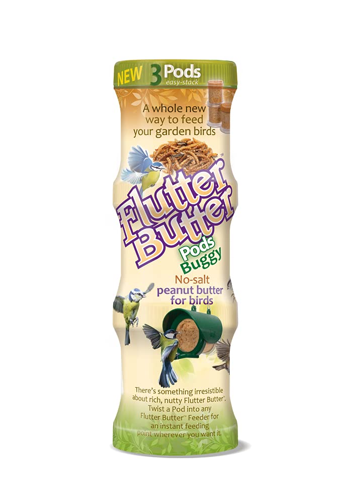 Wildlife Sciences Flutter Butter Suet Pack, 3 Jars of Flutter Butter Fruity Suet (Buggy)