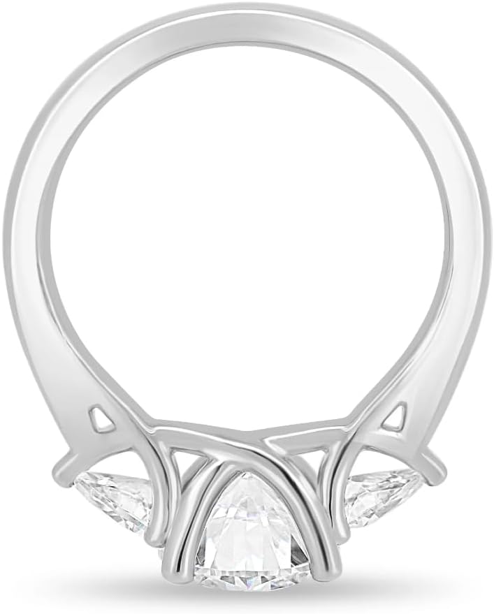 Adelyn 1CT-3CT Three Stone Round Cut Moissanite Engagement Ring for Women Solitaire Wedding Ring Handmade Anniversary Promise Gifts 925 Silver, 10K/14K/18K Solid Gold