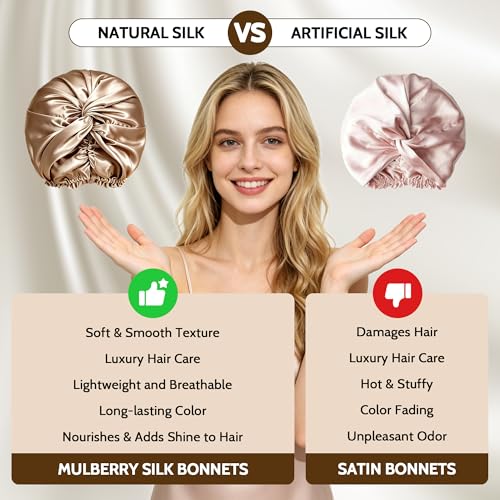Bonnet de nuit en soie naturelle double couche pour votre routine bien-être - 4