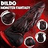 25 × 7,5 cm Monster Knot Dildo Groß, Fantasy Tier Diloschwanz mit 2 Thick Knoten und Beulen für Anal Stretching, Schwarz Rote Silikon Sex Toy mit Saugnapf für Männer Gay BDSM #1