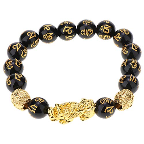 gazechimp 5pcs Obsidiana Pi Xiu Riqueza Pulseira Pulseira