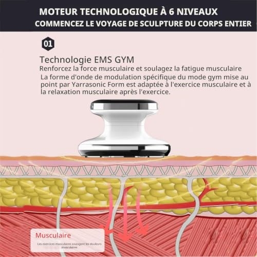 Masseur Anti Cellulite Electrique Sans Fil, Appareil Radiofréquence Corps, Appareil Minceur avec Led 4 Couleurs Light Wave & 4 Modes EMS RF Amincissante Raffermissement Ventre Jambe Fesses Bras – vue 6