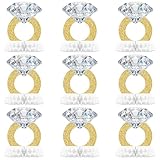 Faccito 9 Pcs Diamond Ring Centerpiece Engaged Diamond Rings Decor for Bachelorette Party Engagement Party Bridal Shower Wedding Anniversary Decoration Supplies