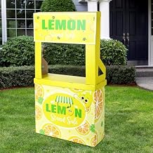 Dunzoom Lemon Stand Cardboard Cutout Standup Decorative Market Booth and Lemon Stand Photo Booth for Outdoor Party Decorations, 31.5 x 11 x 60 Inches