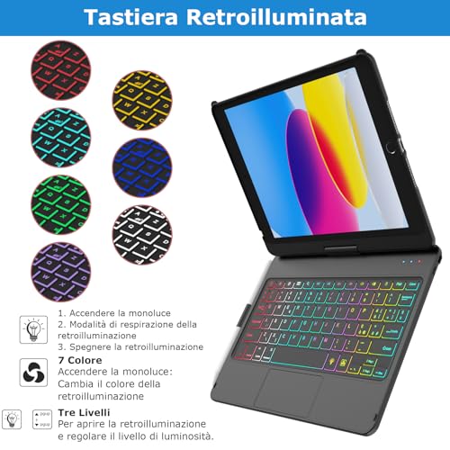 MMK Tastatur Hülle für iPad 10.2 Zoll (9/8/7 Generation 2021/2020/2019) – Ansicht 3