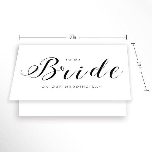 Miniatura 2 de YiKaLus Tarjeta de boda con texto en inglés "To My Bride On Our Wedding Day", tarjeta de boda para novia de novio, tarjeta de boda para prometida