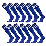 Ultrafun 6 Pairs Soccer Socks Color Stretchy Compression Knee High Tube Socks Football Athletic Sock