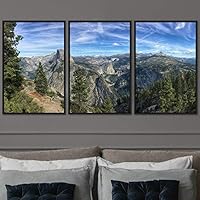 3 Piece Framed Canvas Wall Art Mountain Top Landscape Canvas Prints Home Artwork Decoration for Living Room,Bedroom - 16