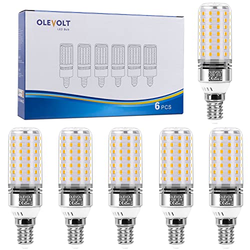 OLEVOLT Lampadine LED E14 12W Luce Calda 2700K 1400LM Mais Lampadina E14 Equivalente 100W Lampada Alogena Non Dimmerabile Nessun Sfarfallio Edison Lampadina Mais Risparmio Energetico Lampade set di 6