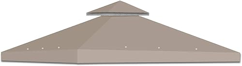 Strong Camel Cubierta superior de toldo de repuesto de doble nivel de 10 x 10 pies, cubierta superior para toldo (pardo)