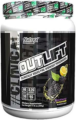 Nutrex Outlift Pre-Workout Blackberry Lemonade 20 Serving,17.8 Oz(506g)