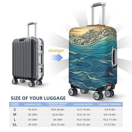 Luggage Cover for Travel Elastic Suitcase Cover Vivid seascape Luggage Covers Fashion Suitcase Protector Thickened Baggage Cover Dustproof Suitcase Sleeve Fits 18-32 Inch Luggage2
