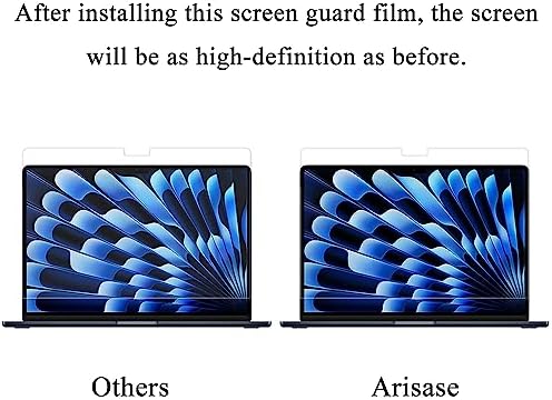 Arisase Przezroczysta osłona ekranu HD do najnowszego MacBooka Air 2023 15,3 cala z chipem M2 (model: A2941), odporna na odciski palców i zarysowania, twardość 5H, akcesoria ochronne do laptopa