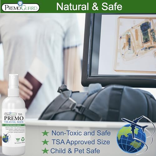 Image of Premo Guard Travel Size Bed Bug, Mite & Lice Spray, 3-Pack, TSA Approved | Carryon Approved, Natural Stain & Odor Free, Public Transportation, Accommodations & Luggage, Child & Pet Safe