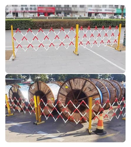 Ausziehbarer Verkehrszaun, erweiterbar, Metallbarrikade, tragbares Sicherheitsbarrieretor, mobile Menschenmengenkontrolle, Outdoor-Event-Zaun (1,2 x 4 m), perfekt für Sicherheit und Verkehrsmanagement