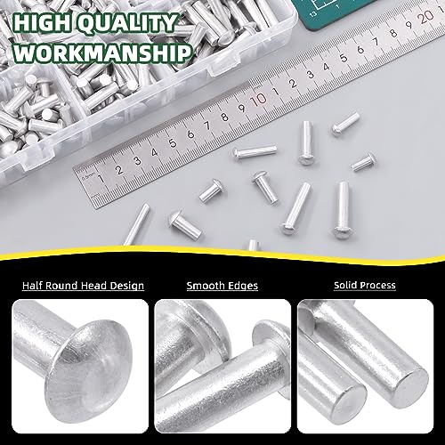 Rivets à tête braseuse M4 M5 M6 aluminium massif 300 pcs - 5