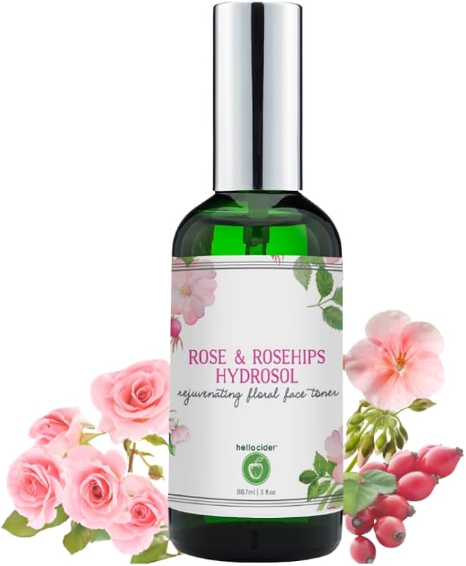 Tônico facial natural de rosa, rosa-mosqueta e gerânio Hello Cider, 90 mL