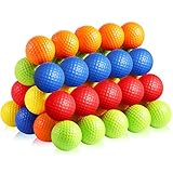 Yunsailing 50 Pack Foam Golf Practice Balls Realistic Feel Flight Training Tools for Indoor or Outdoor Backyard, Golf Balls Colored that Come in 5 Colors, Yellow, Orange, Red, Green, Blue