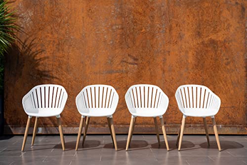 Brampton Chiavari Outdoor Chairs Set Of 4 Legs | Perfect For Patio, 4-Piece, Light Teak Finish #TOP3